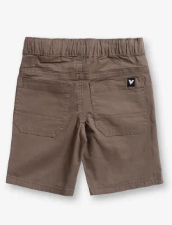 Solid Elastic Waist Shorts