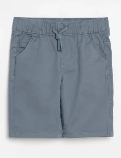Solid Elastic Waist Shorts