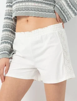 Solid Elastic-Waist Short