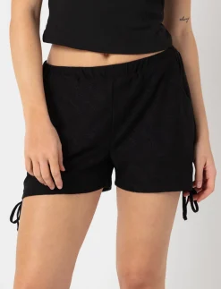 Solid Eyelet Embroidered Shorts