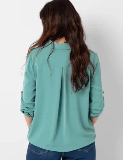 Solid Long-sleeve Blouse