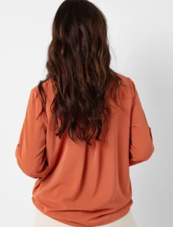 Solid Long-sleeve Blouse