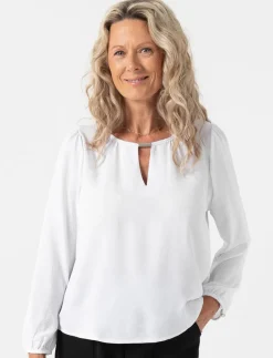 Solid Long-sleeve Blouse