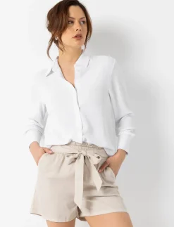 Solid Long-sleeve Blouse