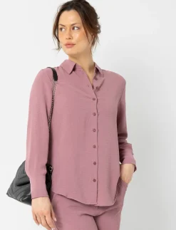 Solid Long-sleeve Blouse