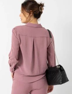 Solid Long-sleeve Blouse