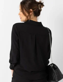 Solid Long-sleeve Blouse