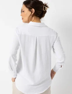 Solid Long-sleeve Blouse