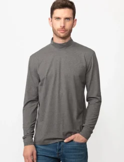 Solid Mock-neck T-shirt