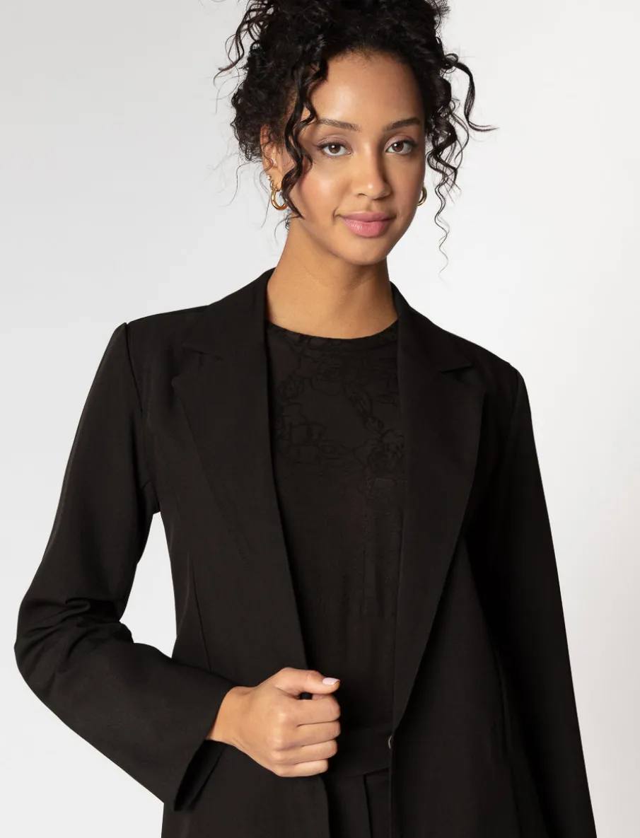 Solid Open Blazer
