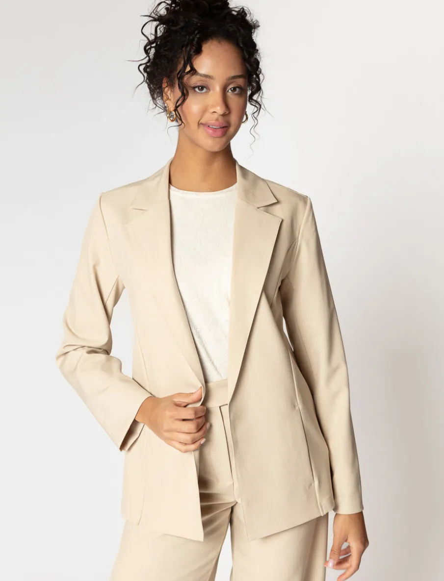 Solid Open Blazer