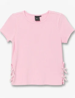 Solid Ribbed Crew-Neck T-Shirt - Little Girls