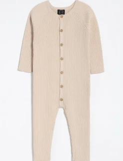 Solid Rib-knit Jumpsuit