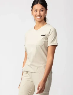 Solid Round Neck Scrub Top