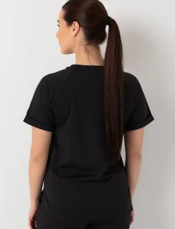 Solid Round Neck Scrub Top
