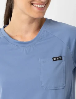 Solid Round Neck Scrub Top