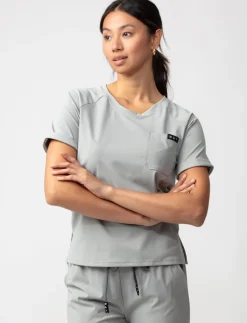 Solid Round Neck Scrub Top