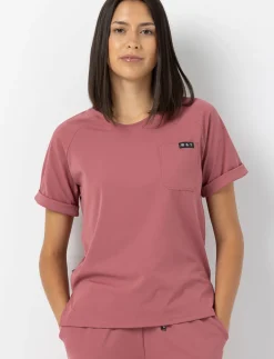 Solid Round Neck Scrub Top