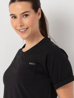 Solid Round Neck Scrub Top