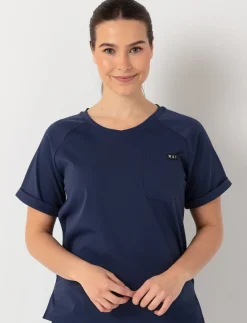 Solid Round Neck Scrub Top