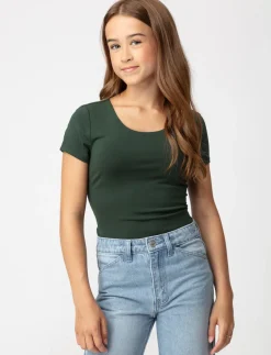 Solid Scoop Neck T-shirt