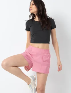 Solid Shorts with Elastic Waistband