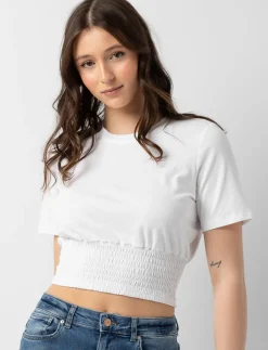 Solid Smocked T-shirt