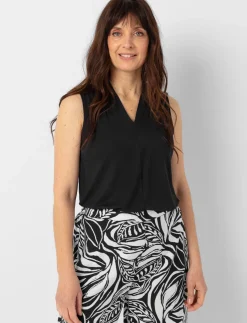 Solid V-neck Tank Top