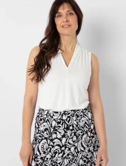 Solid V-neck Tank Top