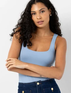 Square-neck Bodysuit with Wide Straps