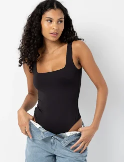 Square-neck Bodysuit with Wide Straps