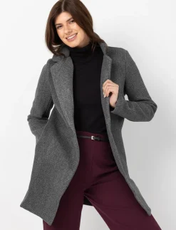 Straight Coat with Notched Collar
