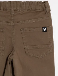 Straight Pants with Elastic Waist