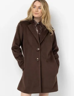 Straight-cut Coat with Notched Collar