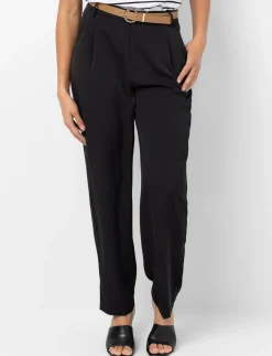 Straight-leg Belted Pants