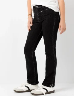Straight-Leg Jeans with Rhinestones