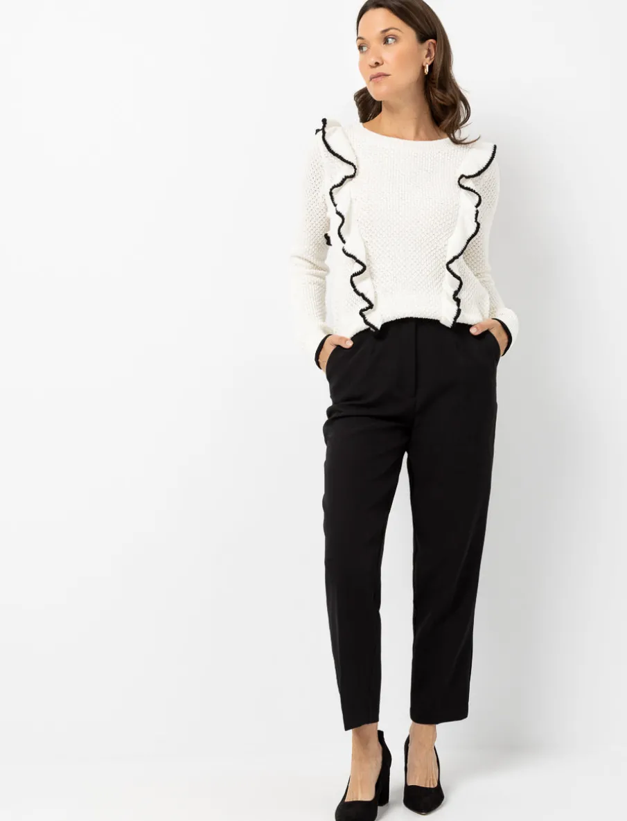 Straight-leg Pleated Pants