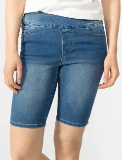 Stretch Pull-on Denim Bermudas