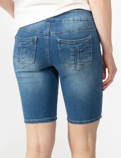 Stretch Pull-on Denim Bermudas