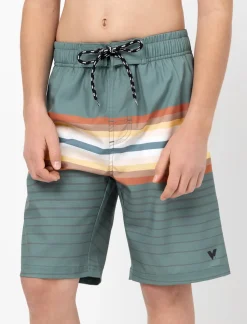 Striped Boardshorts with Elastic Waistband