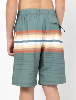 Striped Boardshorts with Elastic Waistband