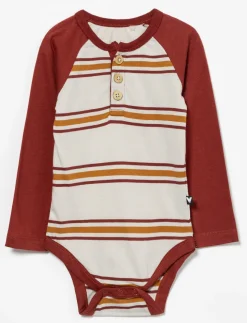 Striped Bodysuit with Contrast Sleeves