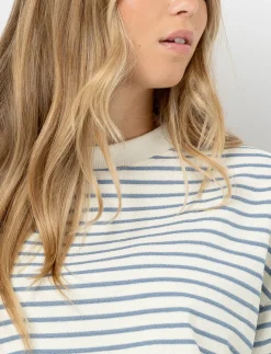 Striped Drop-shoulder Sweatshirt