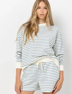 Striped Drop-shoulder Sweatshirt