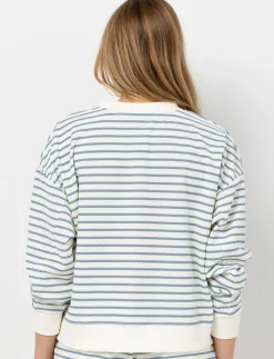 Striped Drop-shoulder Sweatshirt
