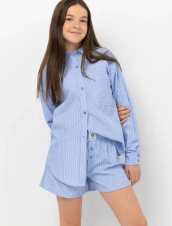 Striped Elastic Waist Shorts