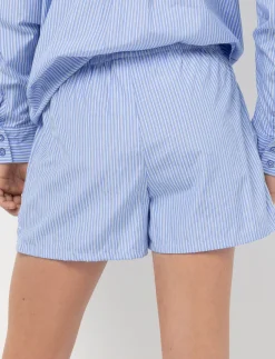 Striped Elastic Waist Shorts