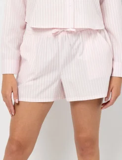 Striped Elastic-waist Shorts