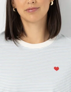 Striped Embroidered Heart T-shirt