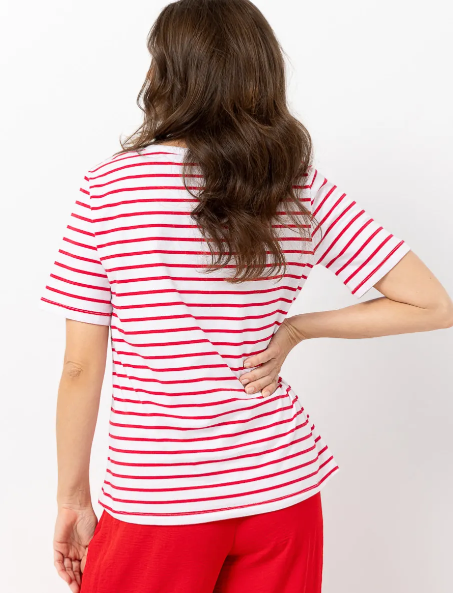 Striped Embroidered T-shirt